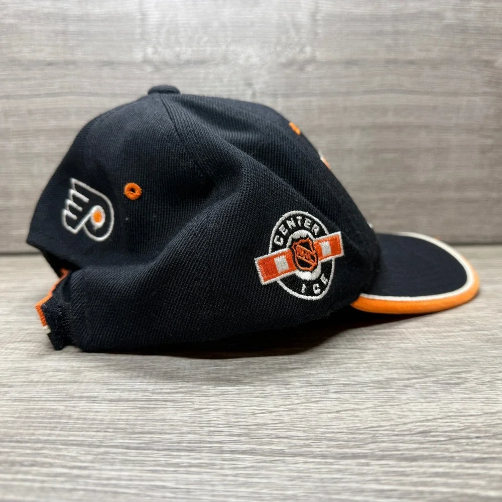 NHL Philadelphia Flyers Hat Mens OSFA Black Orange Center Ice Strapback Cap